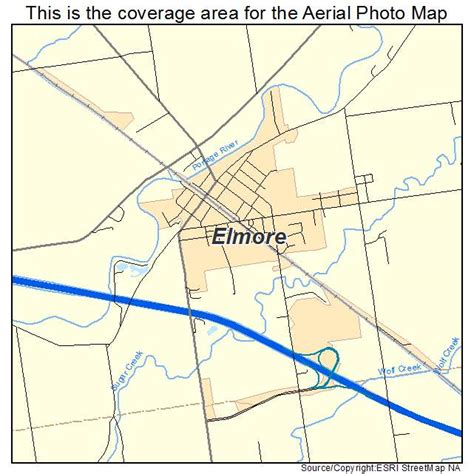 Elmore map satellite // USA, Ohio state .